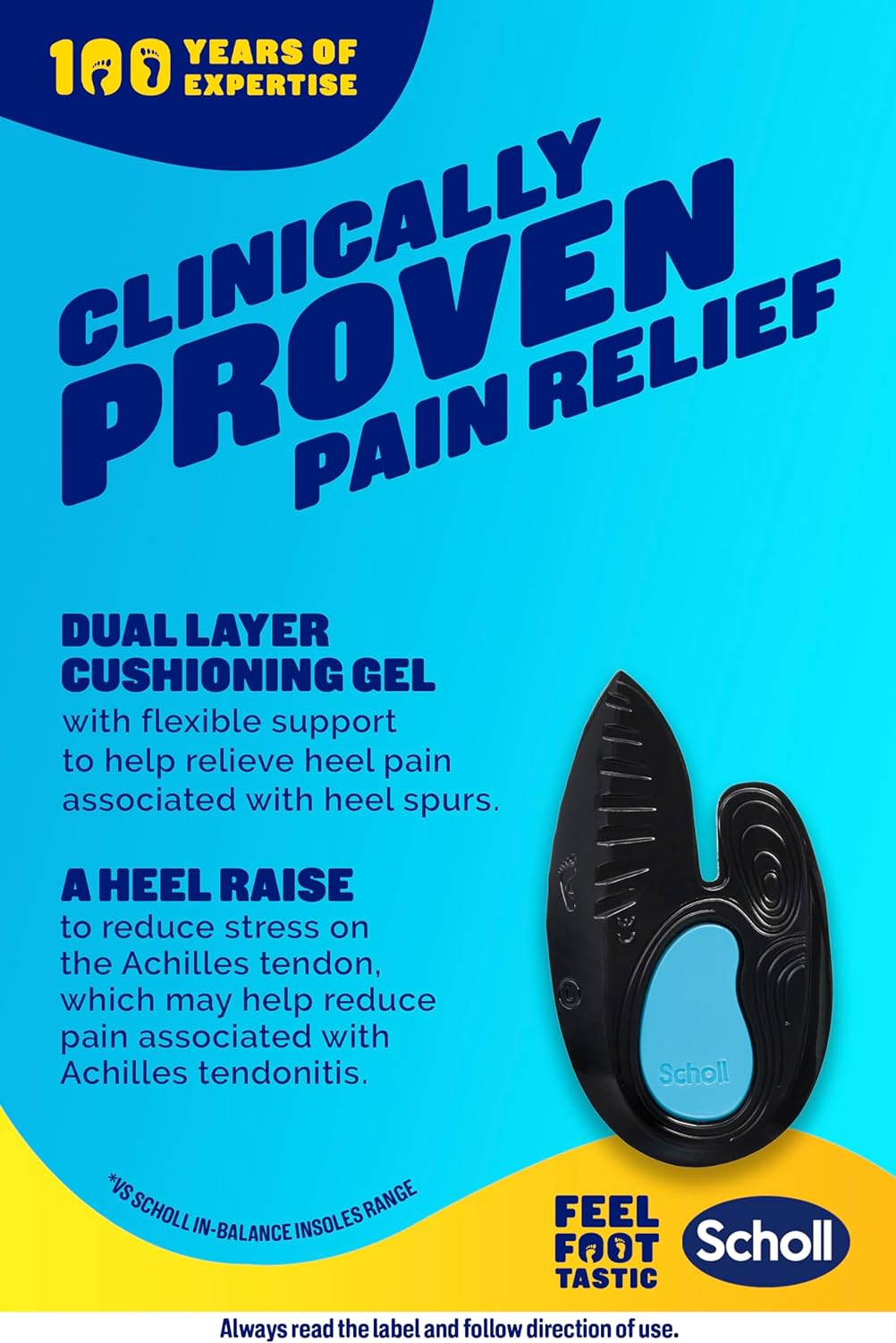 Scholl In-Balance Heel Orthotic Insoles Medium (AU Size 7&ndash;8.5) &ndash; Heel Pain Relief, Arch Support, Plantar Fasciitis, Achilles Tendon Support, Shock Absorption & Comfort Gel Cup image number 3