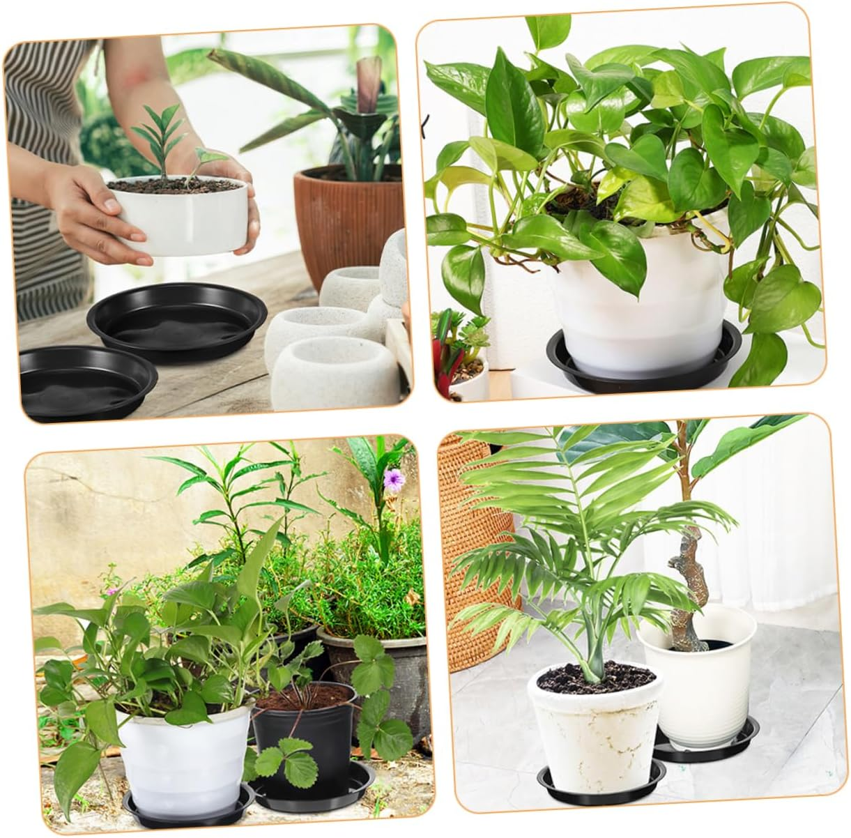 GAROZATION 2 Pcs Reusable Plant Saucer Trays round Pot Saucers for Plants Drainage Water Catcher Bonsai Pots image number 5