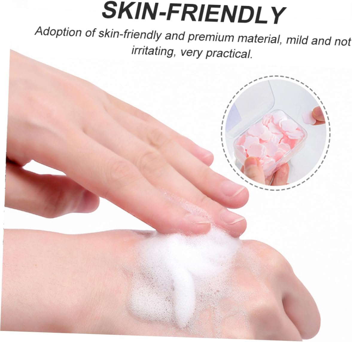 PAMINGONO 16-Pack Portable Soap Sheets Disposable Travel Soap Flakes Mini Hand Washing Slices in Lemon Milk Rose and Jasmine Scents for Travel and Outdoor Use image number 3