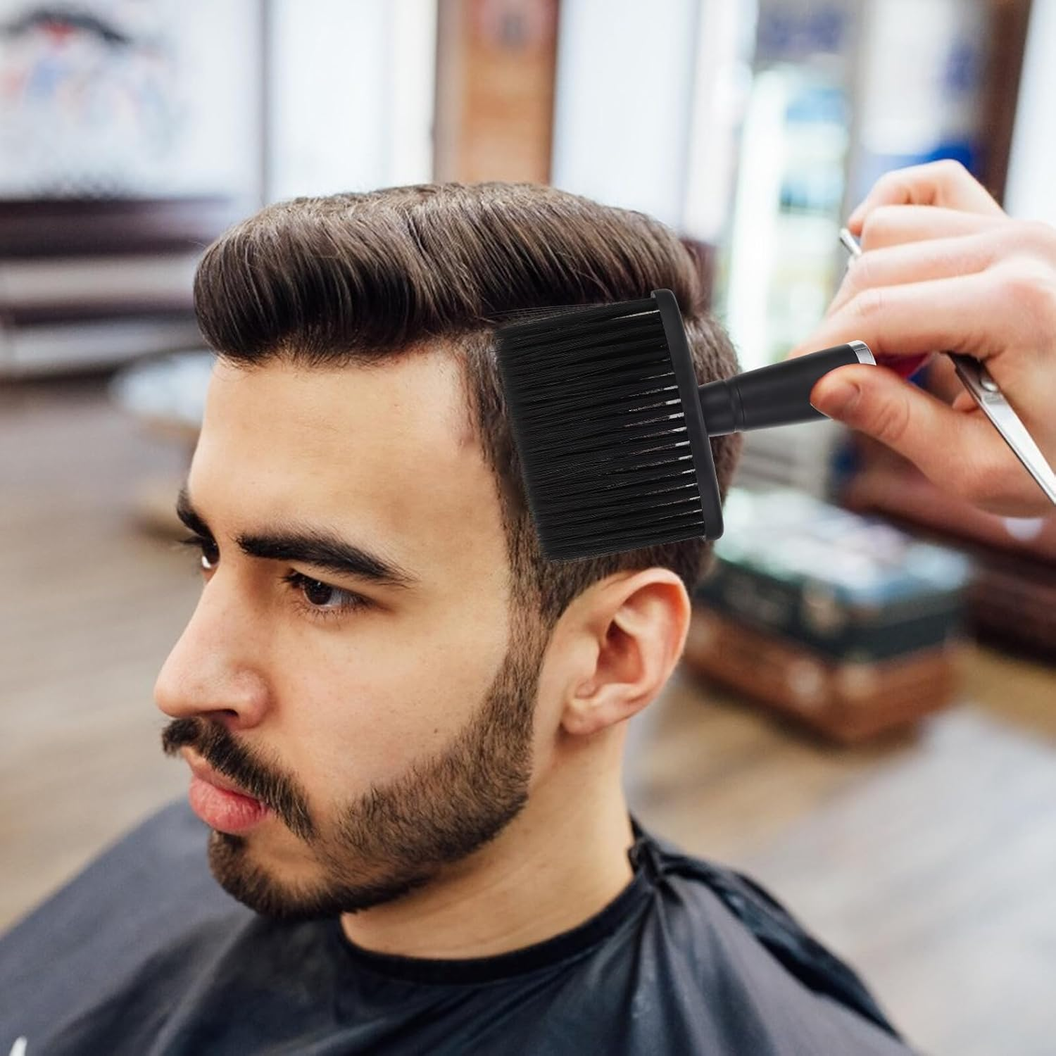 PRETYZOOM Neck Duster Brush for Hair Salon Broken Hair Brush Soft Bristles Neck Cleaning Tool for Facial Removal image number 2