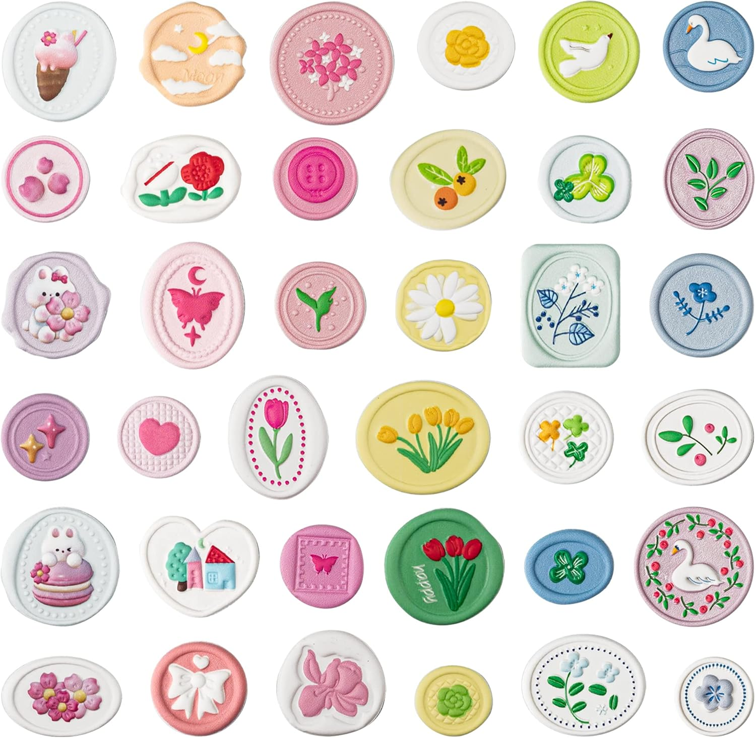 Lily 108 Designs Wax Seal Envelope Seal Embossed Stamp Cute 3D Puffy Deco Foam Adhesive Dot Sticker for Scrapbooking Journal Wrapping Card-Making Crafting