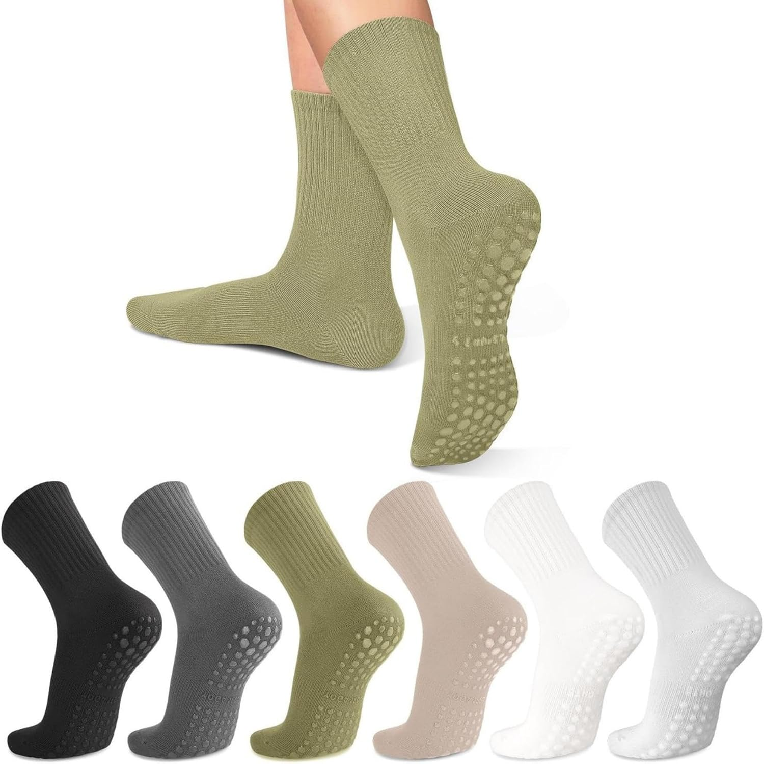 Pilates Socks Yoga Socks with Grips for Women Non-Slip Grip Socks for Pure Barre, Ballet, Dance, Workout