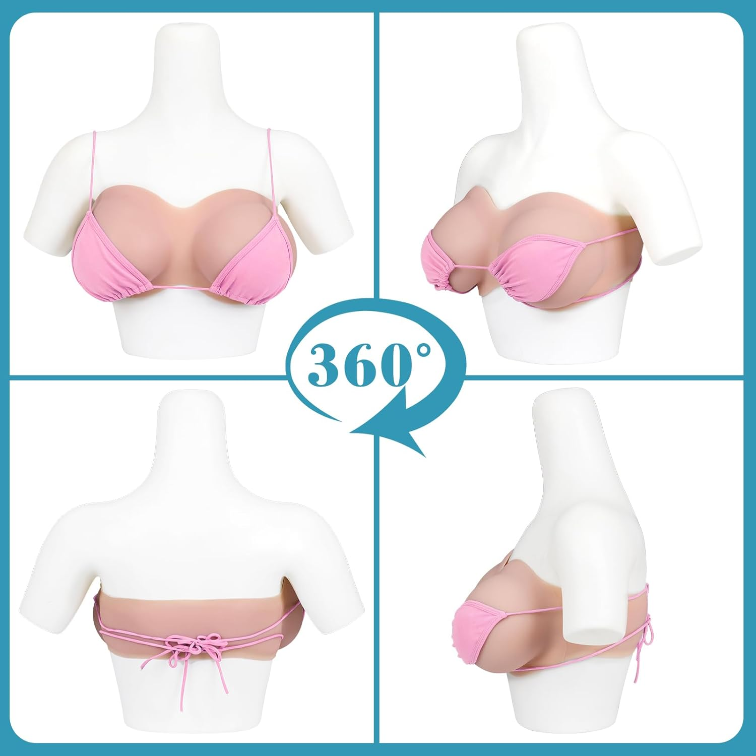 Vnmcry Silicone Breast Shapes Fake Breast Gel Filled Crop Top Women'S Tube with V-Neck Fake Chest for Men Crossdresser Transgender Mastectomy Prosthesis image number 2