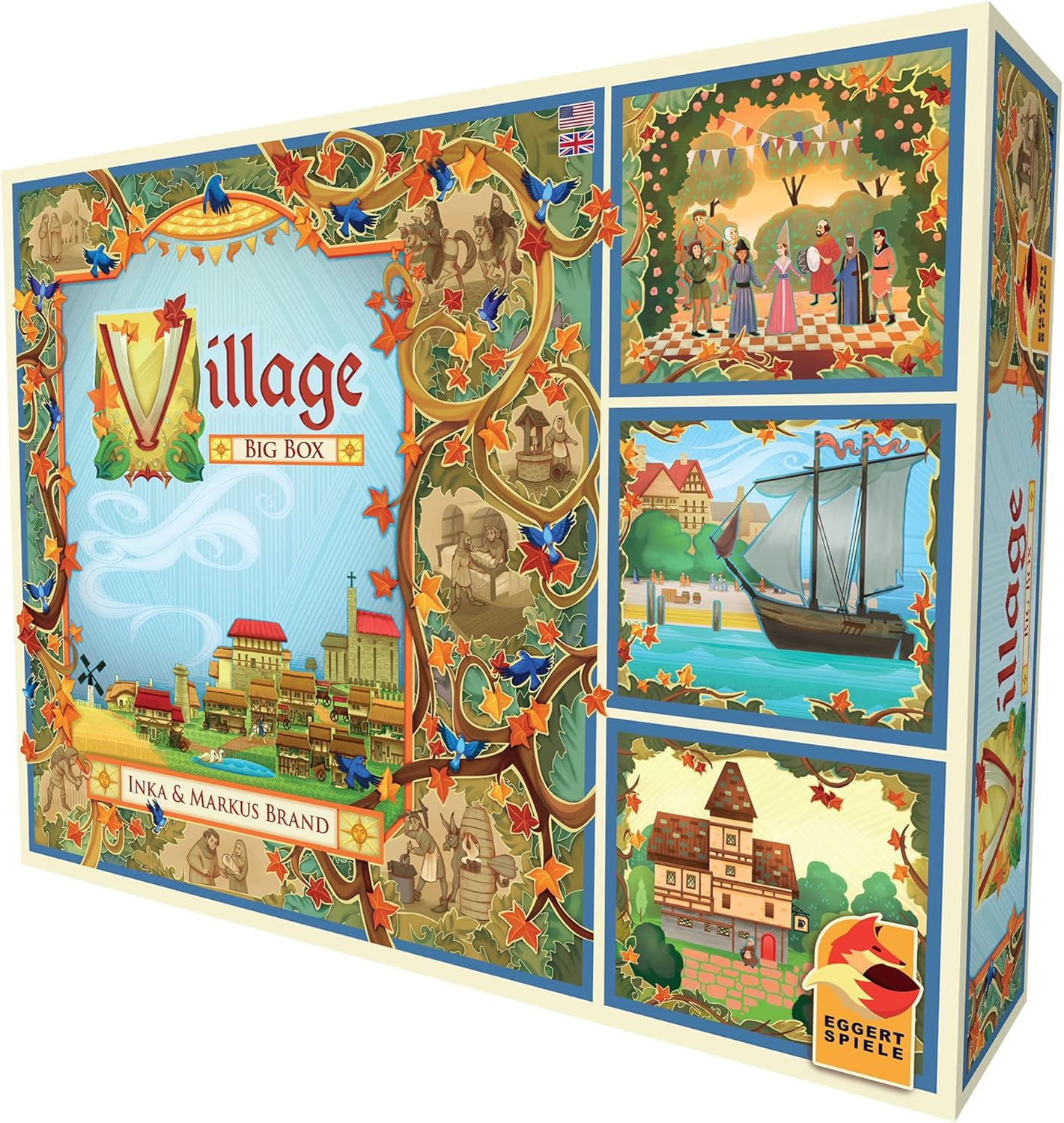 Plan B Games Village Board Game Big Box | Tactical Strategy Game | Medieval Farming Game | Fun Family Game for Kids and Adults | Ages 12+ | 1-5 Players | Average Playtime 60-120 Minutes | Made by Eggertspiele image number 2
