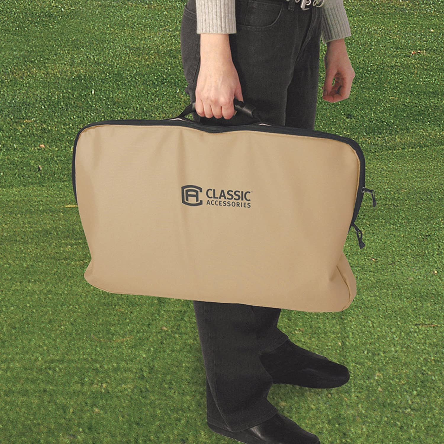 Classic Accessories Fairway Travel 4-Sided 2-Person Golf Cart Enclosure, Tan image number 2