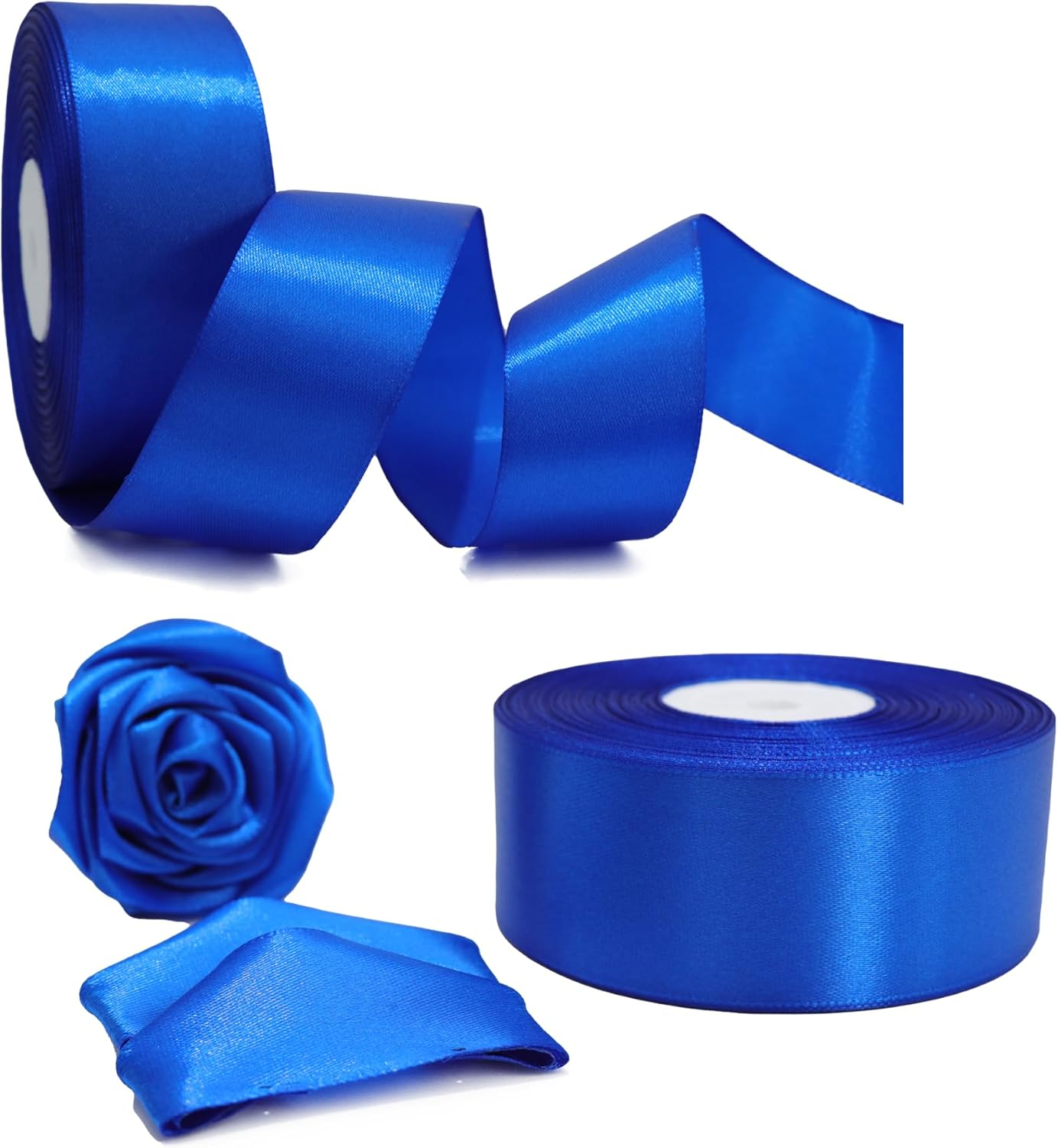 Royal Blue Ribbon 1-1/2 Inch Satin Ribbon Single Face Fabric Ribbon for Gift Wrapping, Roses Making, Bows, Flower Bouquet, Handmade Crafts, Birthday Wedding Party Decoration 30 Yards - Light Purple image number 3