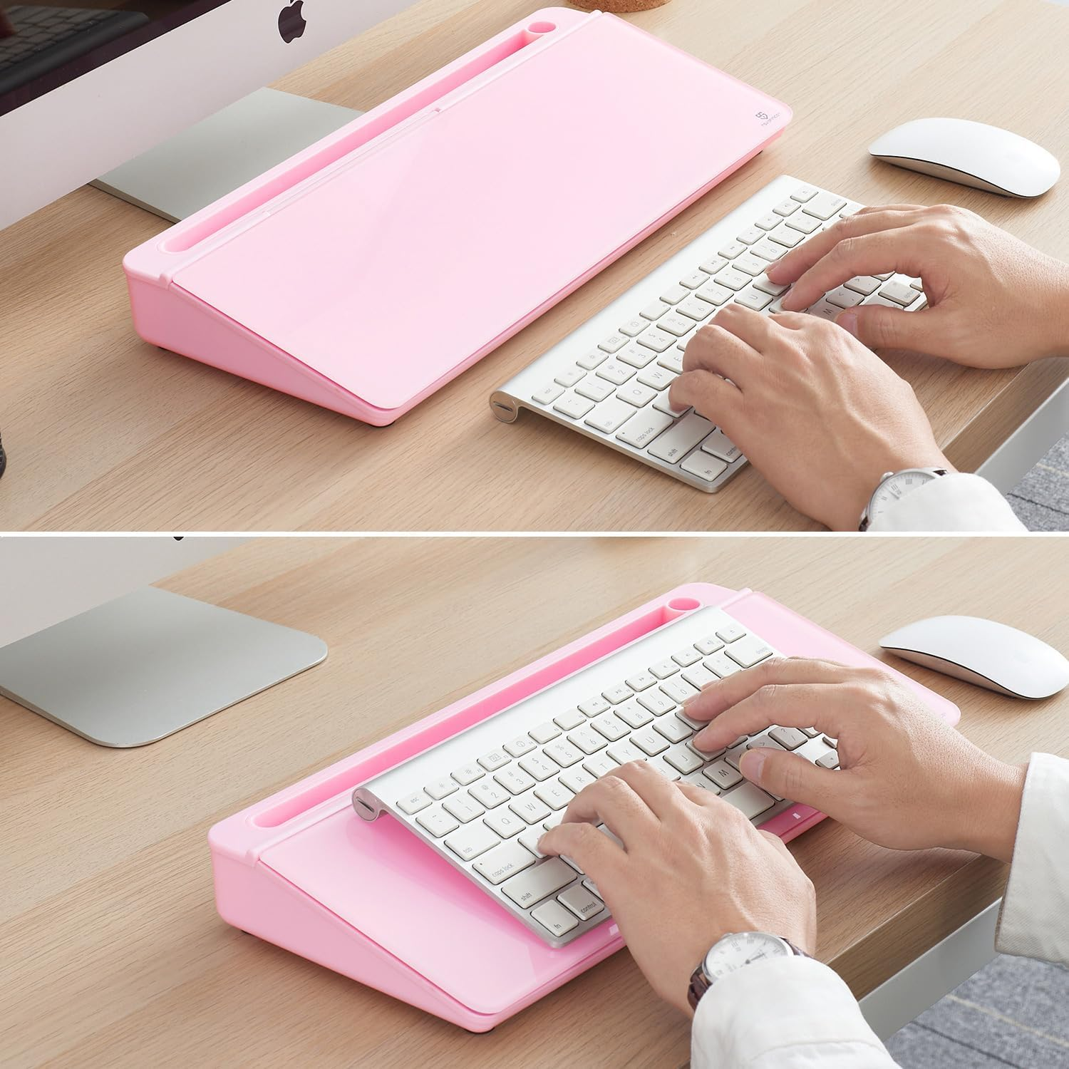 TSJ Office Desktop Whiteboard Dry-Erase-Board - Computer Keyboard Stand White Board Surface Pad with Drawer, Desk Organizers with Accessories for Office, Home, School Supplies image number 1