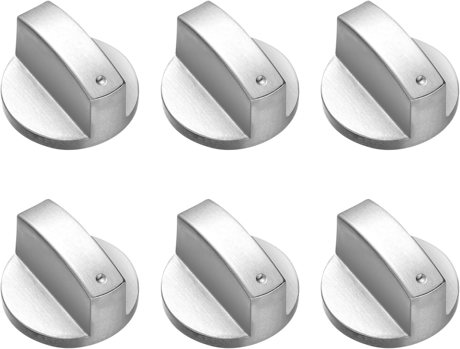 Proxima Direct 6 Pack Stove Knob 6MM Zinc Alloy Control Knob Oven Switch Universal Stainless Steel Gas Stove Control Knobs for Oven Cooktop Gas Stove, Compatible with General Oven,Stove,Range image number 1