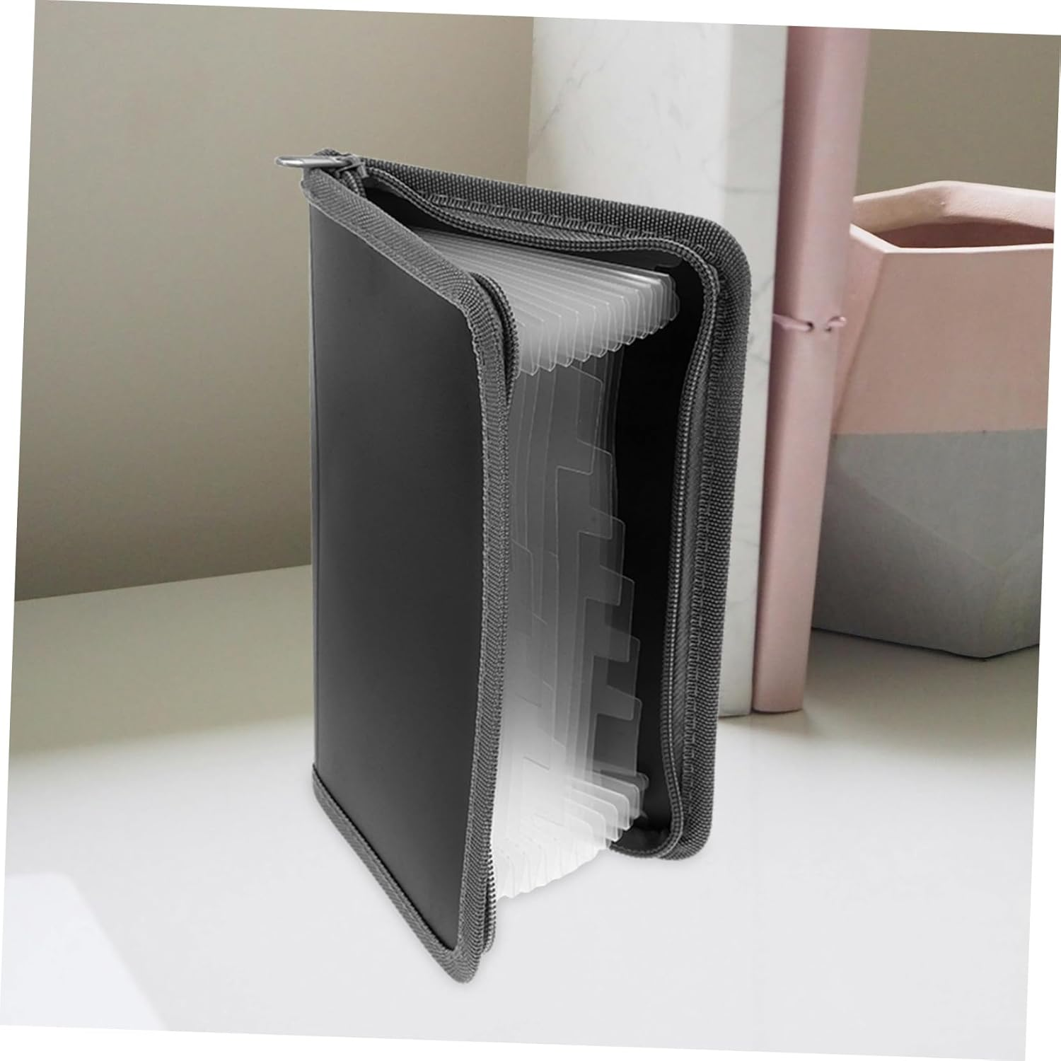 COOPHYA Mini A6 Accordion File Organizer Zipper, Pocket Receipt Holder Folder for Travel Documents and Office Storage, Small Expanding Document File Folder Organizer