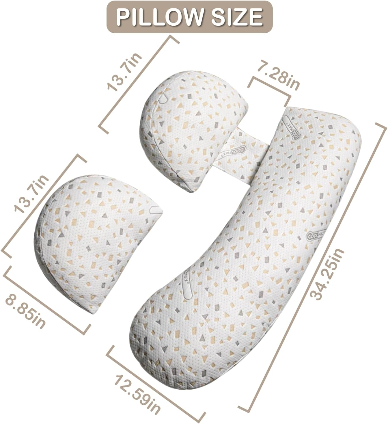 Pregnancy Pillow for Sleeping, Maternity Pillow Support for HIPS, Backs, Legs, Maternity Pillow with Detachable and Adjustable Pillow Cover image number 6