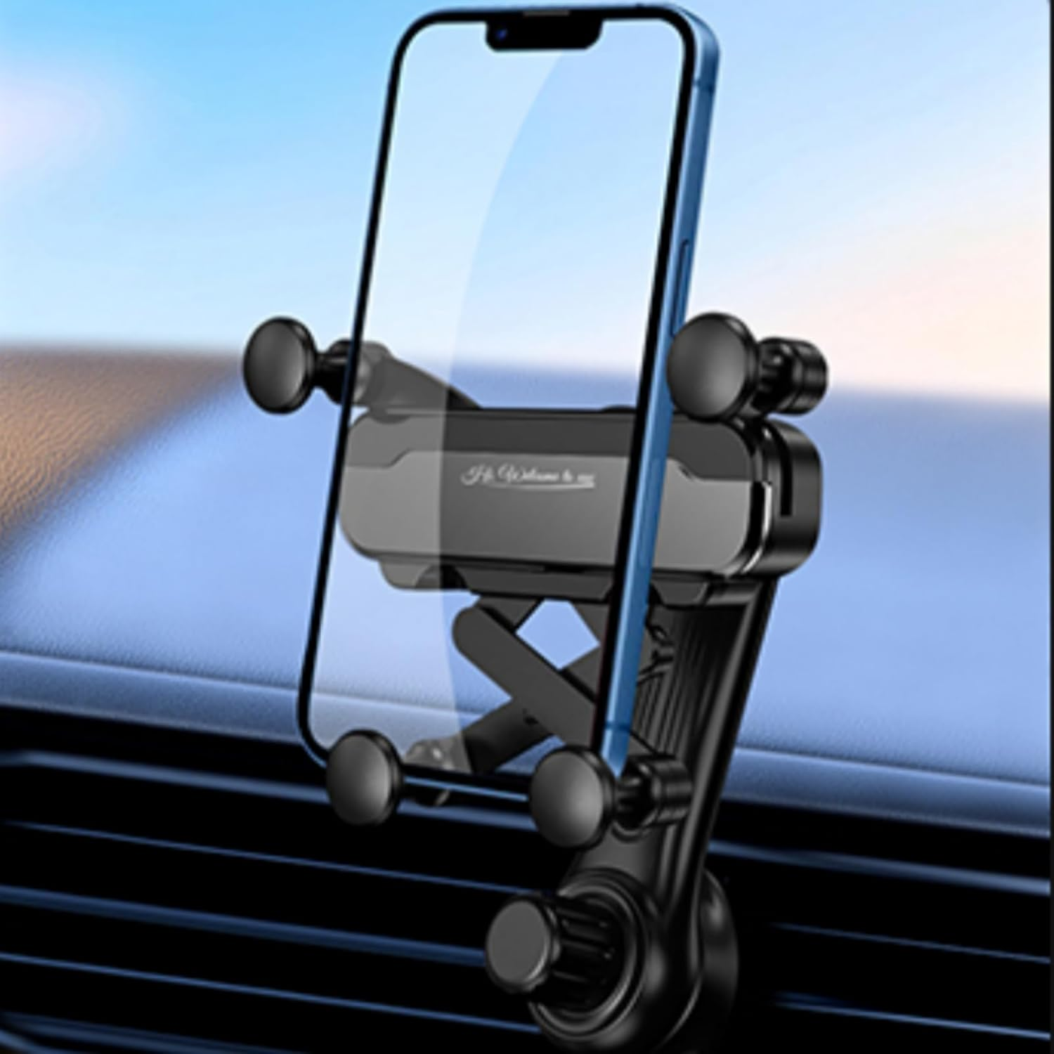 Qruilantu Car Vent Phone Mount Gravity Cell Phone Holder Never Blocking Vent with Rotatable Swing Arm Hands Free Universal Extension Clip Air Phone Holder Car Fit for All Phones Iphone Samsung