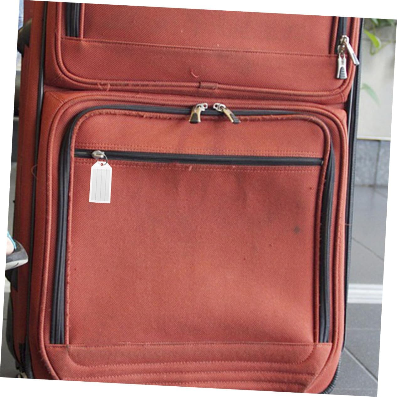 Gadpiparty 50Pcs Blank Luggage Tag Keychain Plastic Travel Baggage Check Key Tags for Suitcase Identification Suitcase Label image number 3