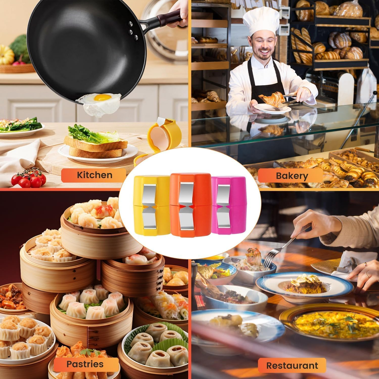 3 Pcs Egg Shell Opener Egg Separator for Raw Eggs Stainless Steel Egg Cutter Egg Cracker Tool with Box for Home Kitchen Use Kitchen Baking Tools for Cooking Camping Kitchen Gadgets image number 6