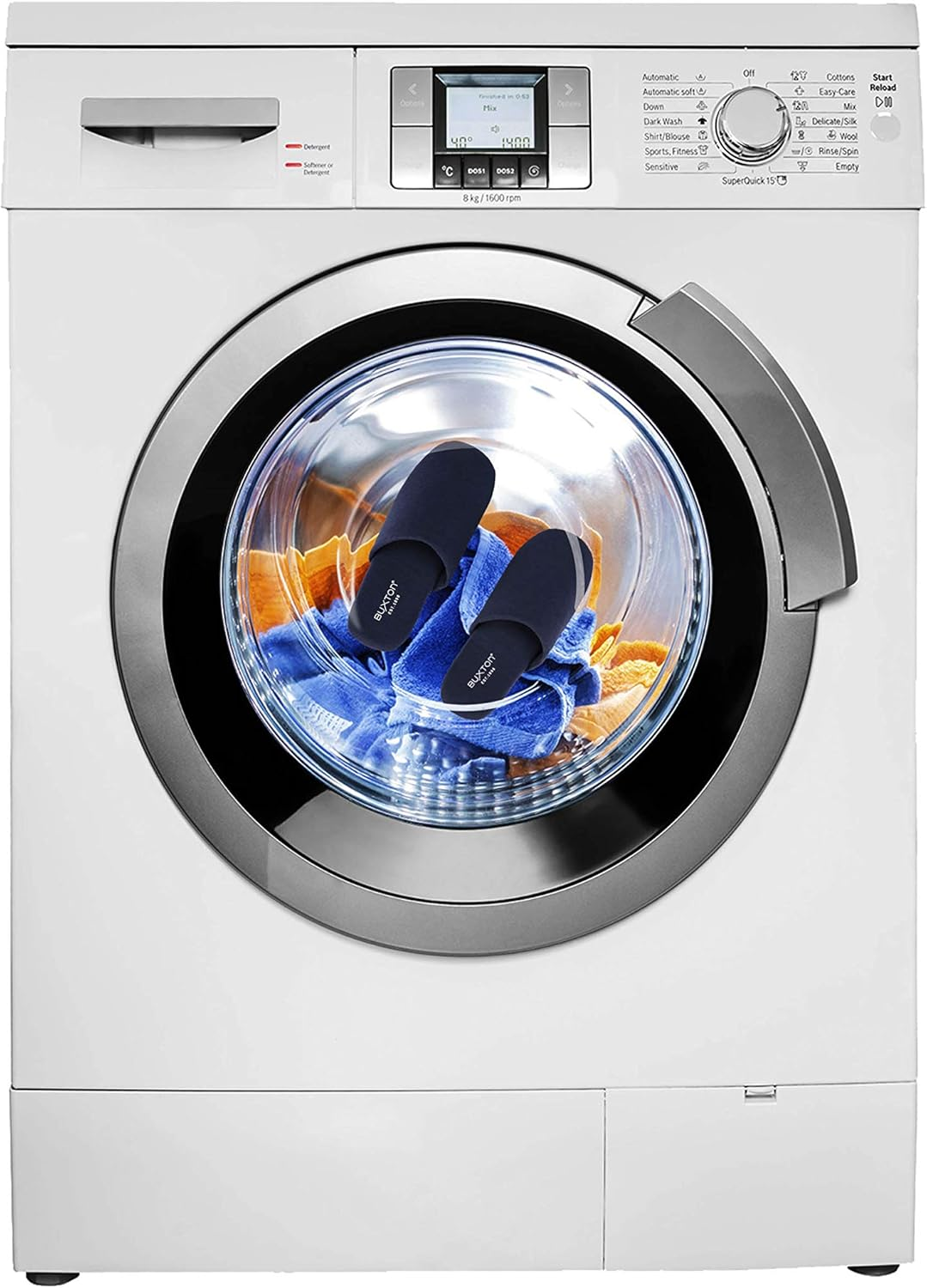 BUXTON EST. 1898 USA Cozy Lightweight and Foldable Travel Slippers for Womens and Mens(Unisex), Cotton Slippers with Mesh Bag-For Spa, Hotel, image number 2