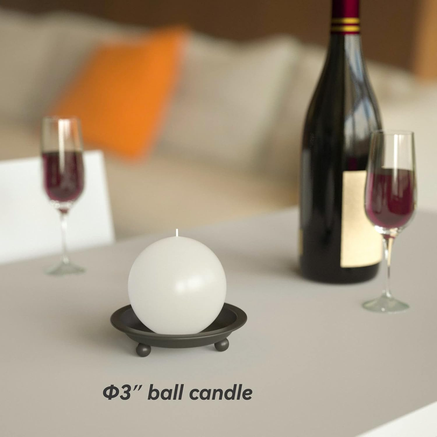 Matte Black Iron Candle Plate, Set of 2, Metal Saucer Style Candle Holder for Pillar/Scented/Flameless/Ball Candles, Decorative Candle Stand for Table Centerpiece