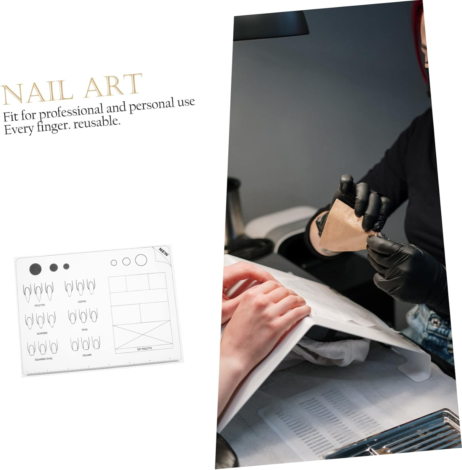 NIYANGLE Acrylic Training Sheet Manicure Hand Cushion for Acrylic Nails Practice image number 1