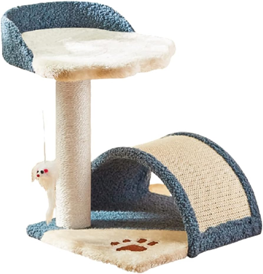 Creativity Cat Tree with Arch Bridge, Cat Furniture for Indoor Kittens, Cat Activity Tree with Sisal Scratching Posts