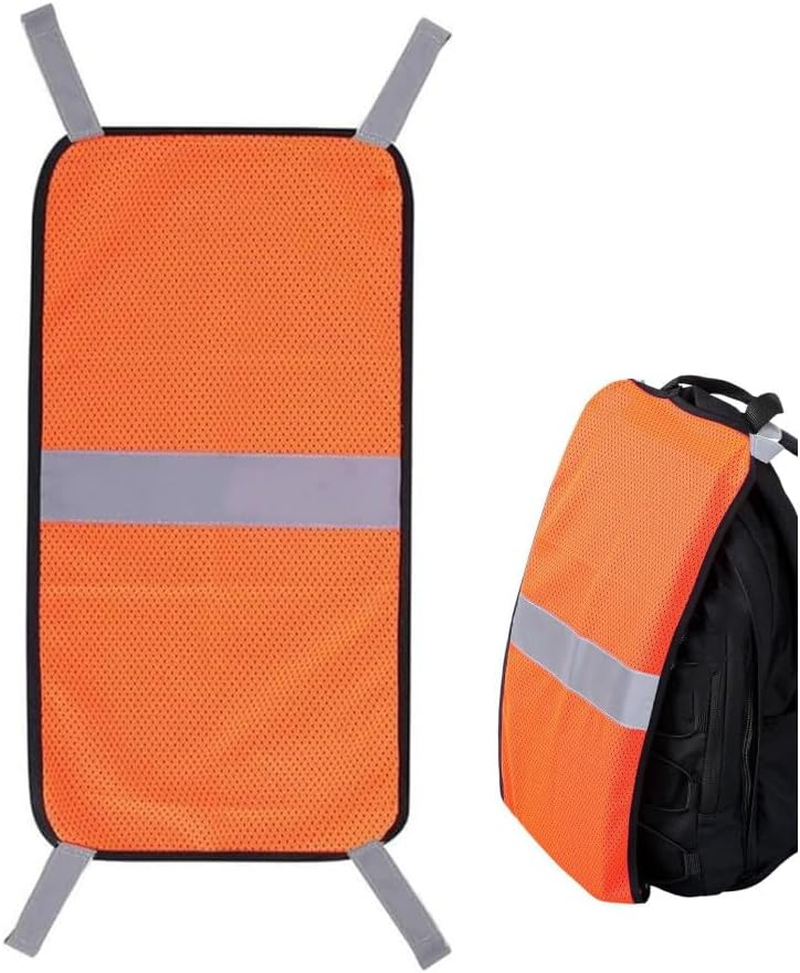Orange Backpack Cover,9 X 20 High Visibility Hunting Mesh Cover, Hunting Safety Panel Attaches | Outdoor Equipment with Reflective Strips for Hunting Camping Tents Blinds Gear image number 2