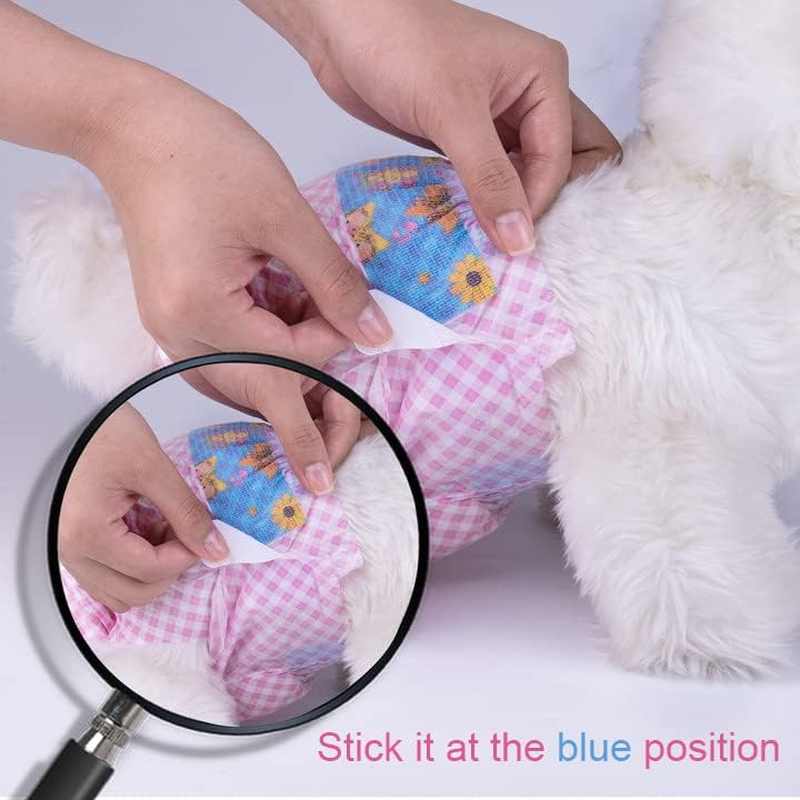 Flying Paws Disposable Female Dog Diapers, Puppy Diapers with Adjustable Elastic Waistline for Female Dog or Cat in Heat,Incontinence, Diaper with Wetness Indicator, XXS-10 Count