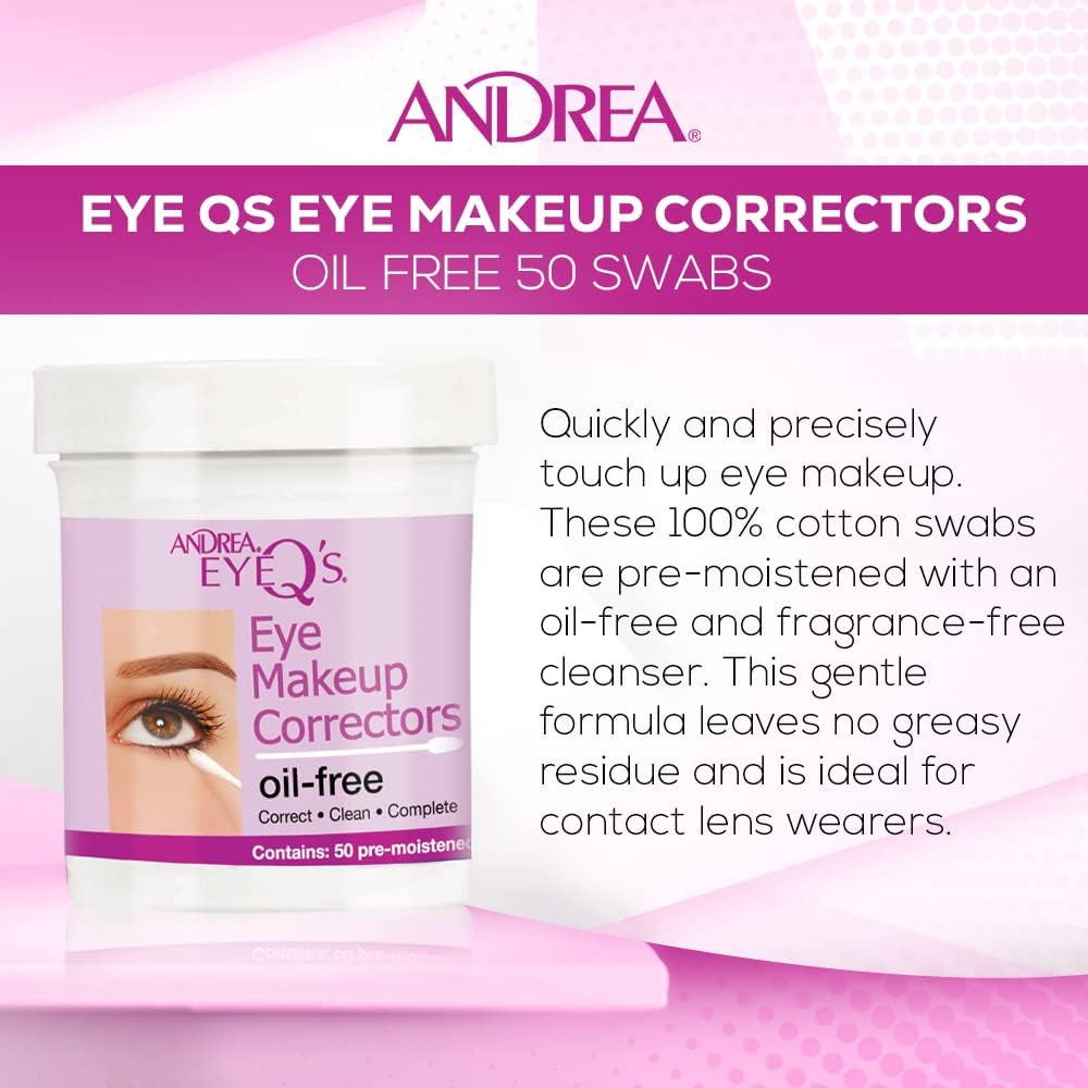 Andrea Eyeq'S Oil-Free Eye Make-Up Correctors Pre-Moistened Swabs, 50 Count image number 3