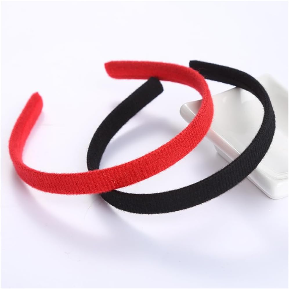 TSUOUKL Pack of 6 Red Headbands, Red Band Accessories, Fashion Red Hair Accessories, Velvet Headbands for School, Red Nose Day, Hair Bands for Girls image number 6