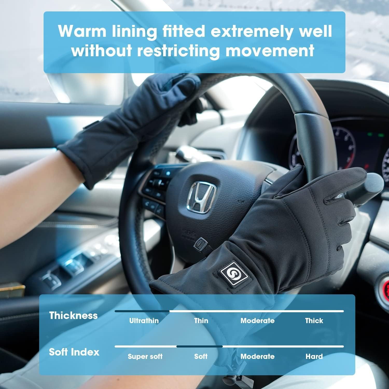 Electric Heated Gloves, Ski Gloves for Men Women, Ideal Hand Wear for Arthritis Sufferers, Ultra-Thin and Touch-Screen Compatible, Perfect for Skiing, Riding, Hiking, Cycling, Hunting image number 5