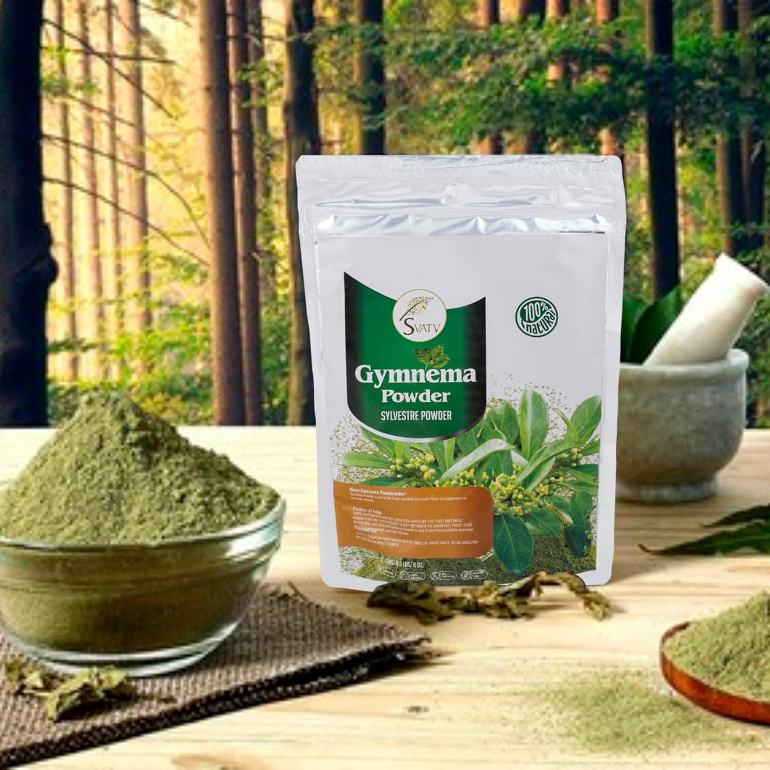 SVATV Gymnema Powder | Gymnema Sylvestre | Gurmar Powder | Meshashringi Powder | 227G, Half Pound image number 3
