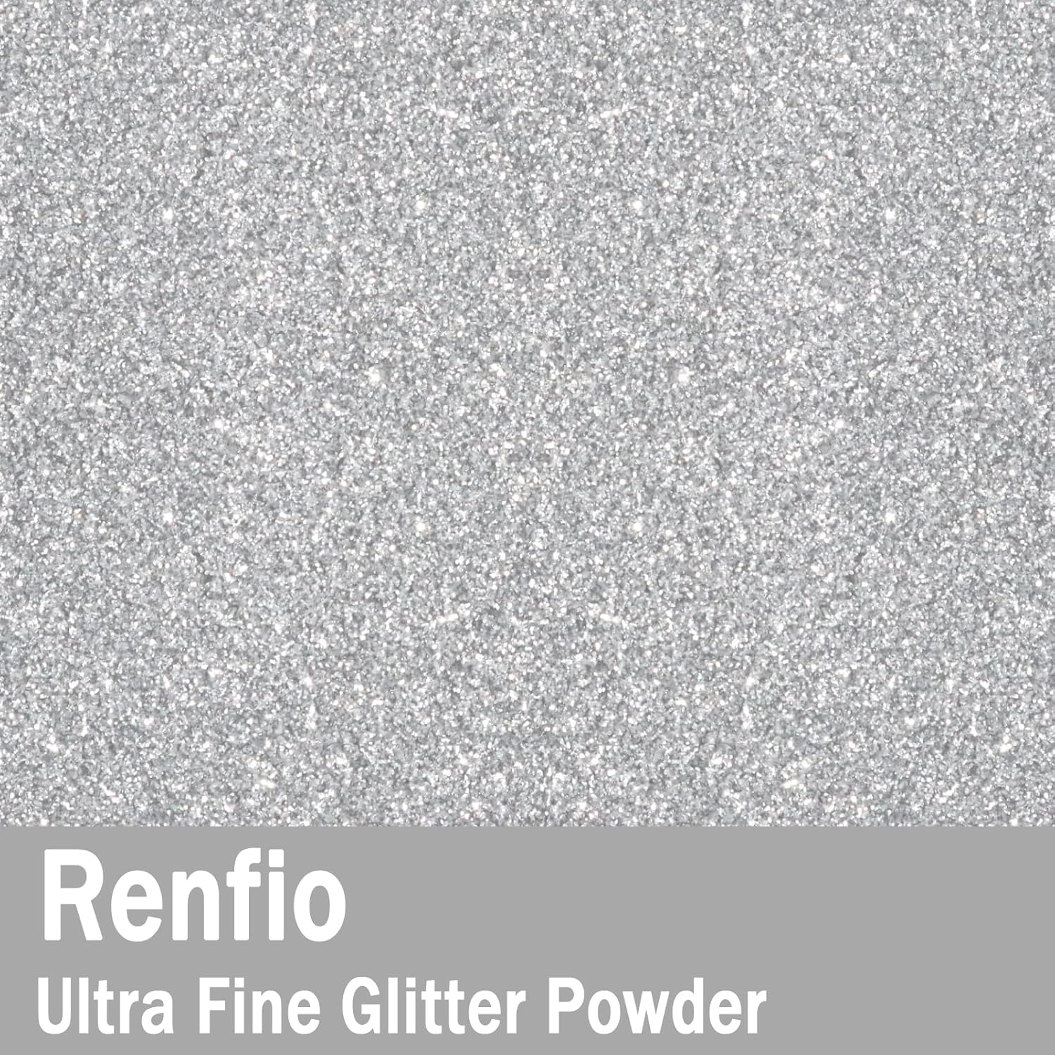 Renfio Ultra Fine Glitter Powder Metallic Resin Glitter 2.11 Oz (60G) PET Flakes Crafts Sequins 1/128" 0.008" 0.2Mm Epoxy Chips Flakes for Tumblers Slime Decoration - Silver image number 3