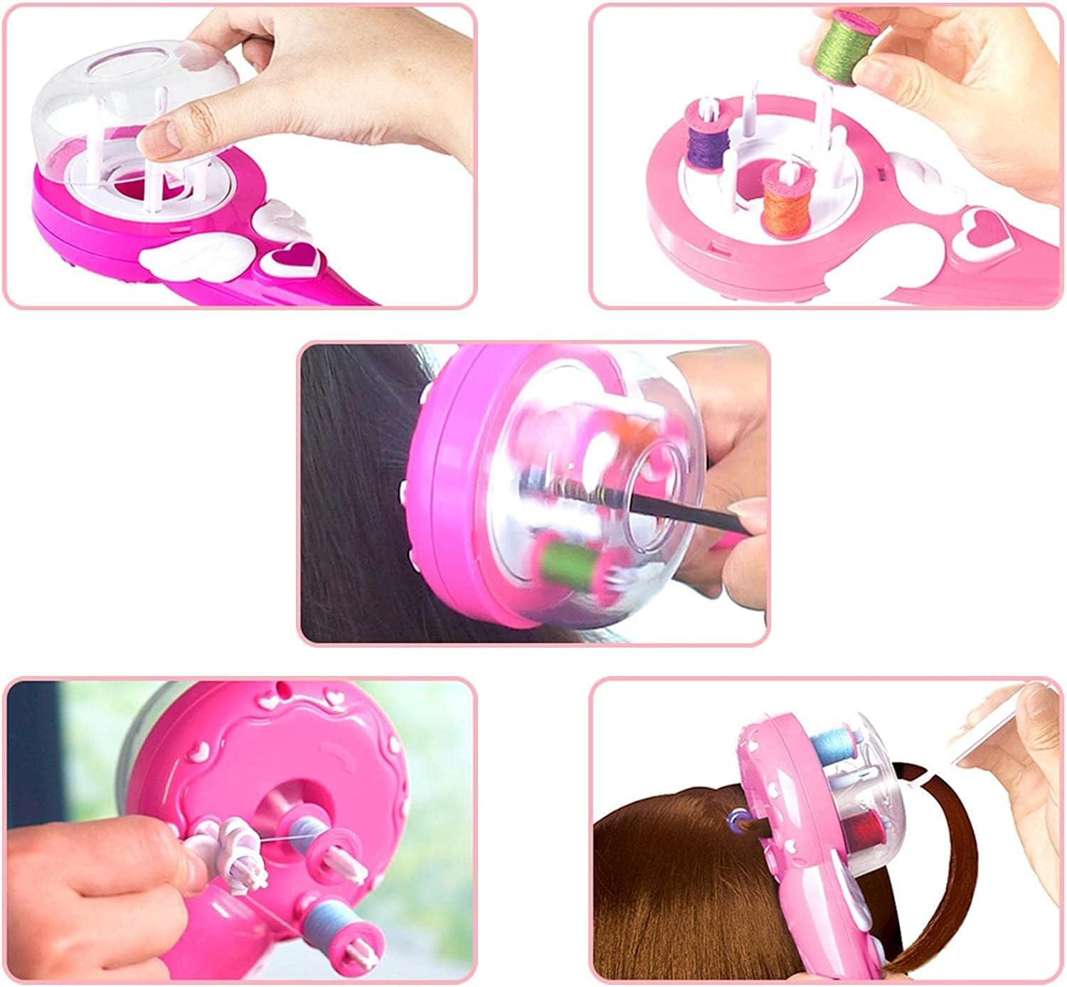 Hair Braider Machine Electric Hair Braiding Machine DIY Hair Styling Tools Hair Twister Machine Hairstyle Tools Toy Set for Teen Girls (Hair Braider Samll) image number 6