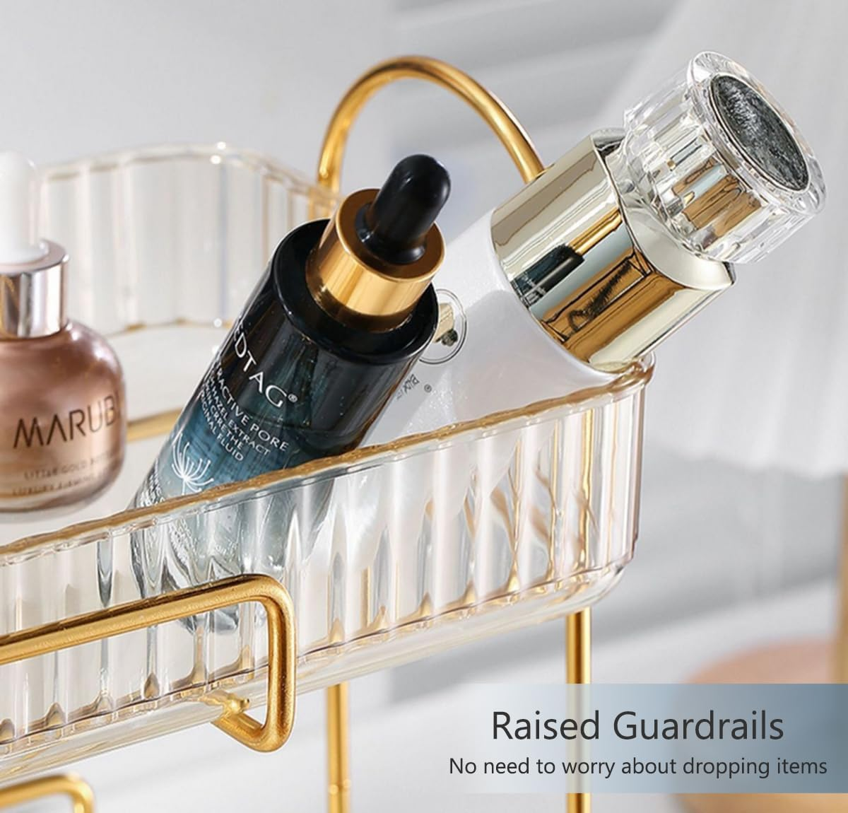 JUMOUR 2-Tier Large Makeup Organizer Cosmetic Display Cases Cosmetic Organizer Cosmetics Storage Box for Bathroom Countertop and Bedroom Dresser image number 5