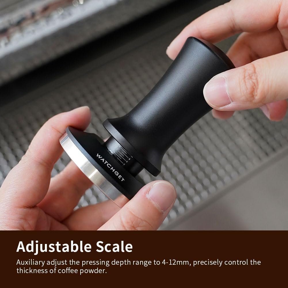 Watchget 58Mm Espresso Coffee Tamper, Spring Loaded Tamper Stainless Steel Barista Espresso Tamper Calibrated Espresso Hand Tamper with Scale Coffee Espresso Accessories for 58Mm Portafilter image number 5