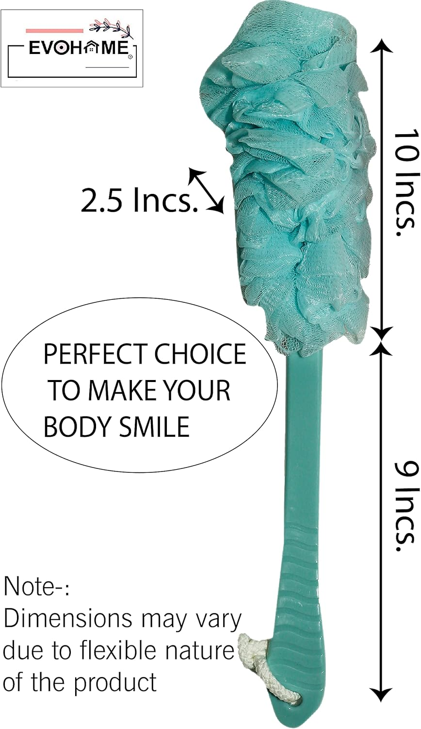 Luxury Bathing Loofah Exfoliating Scrub Soft Sponge with Handle for Body and Back Scrubber Brush Bath Puff for Men & Women Bathing Sponge (Set of 1) image number 5