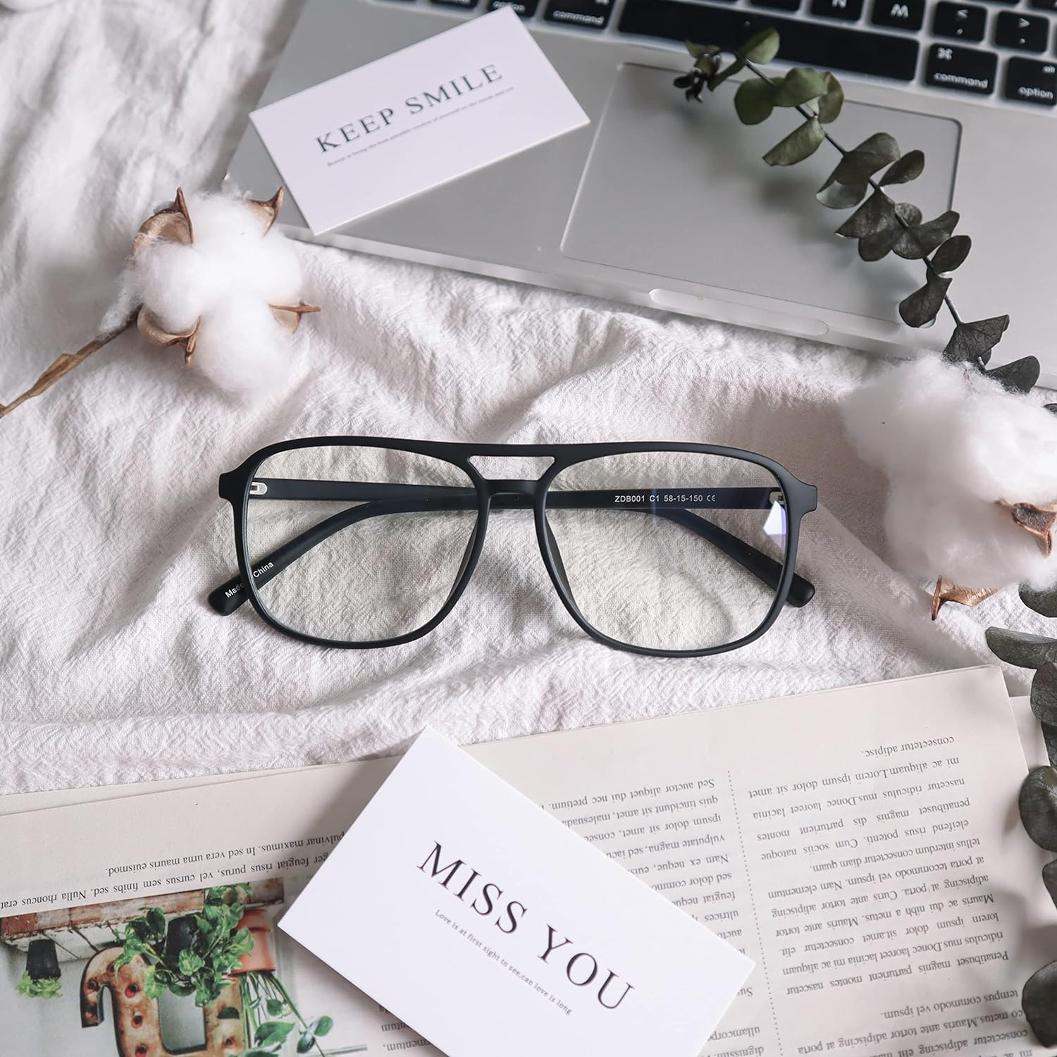 Z&eacute;ro D Blue Light Glasses Aviator Blue Light Blocking Glasses for Men Women Double Bridge Computer Gaming Glasses anti Eye Strain UV Filter image number 3