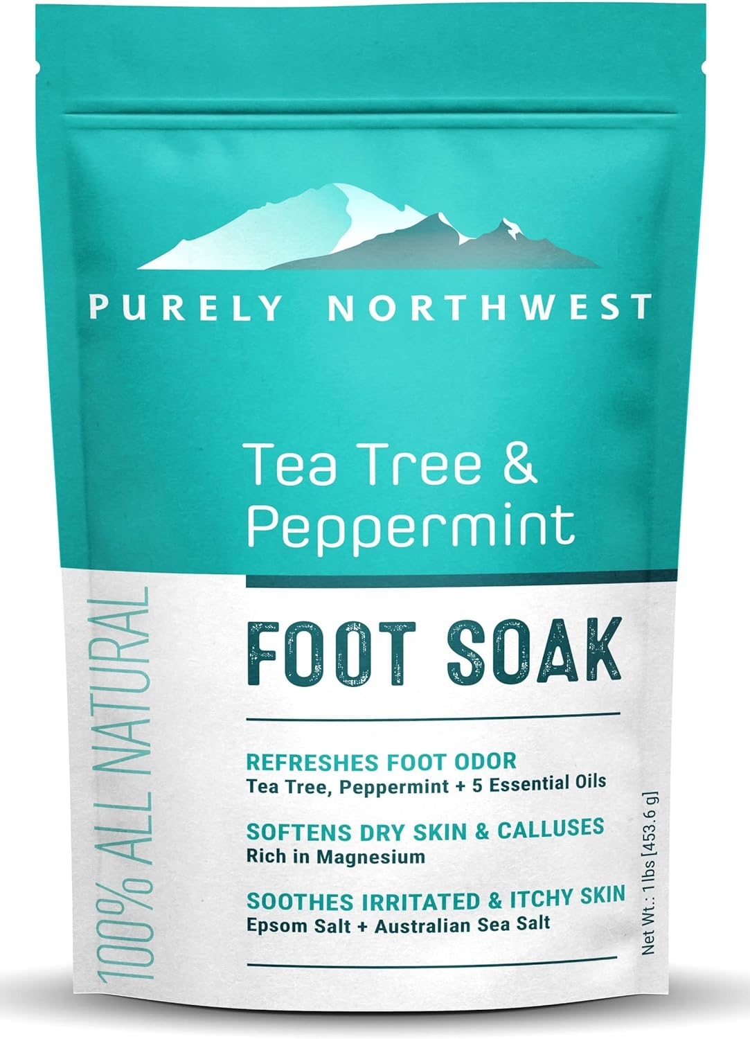 Tea Tree Oil Foot Soak with Epsom Salt Refreshes Feet and Toenails Leaving Feet Feeling Soft Clean and Healthy ? Helps Soak Away Tired Feet - 16 Oz image number 4