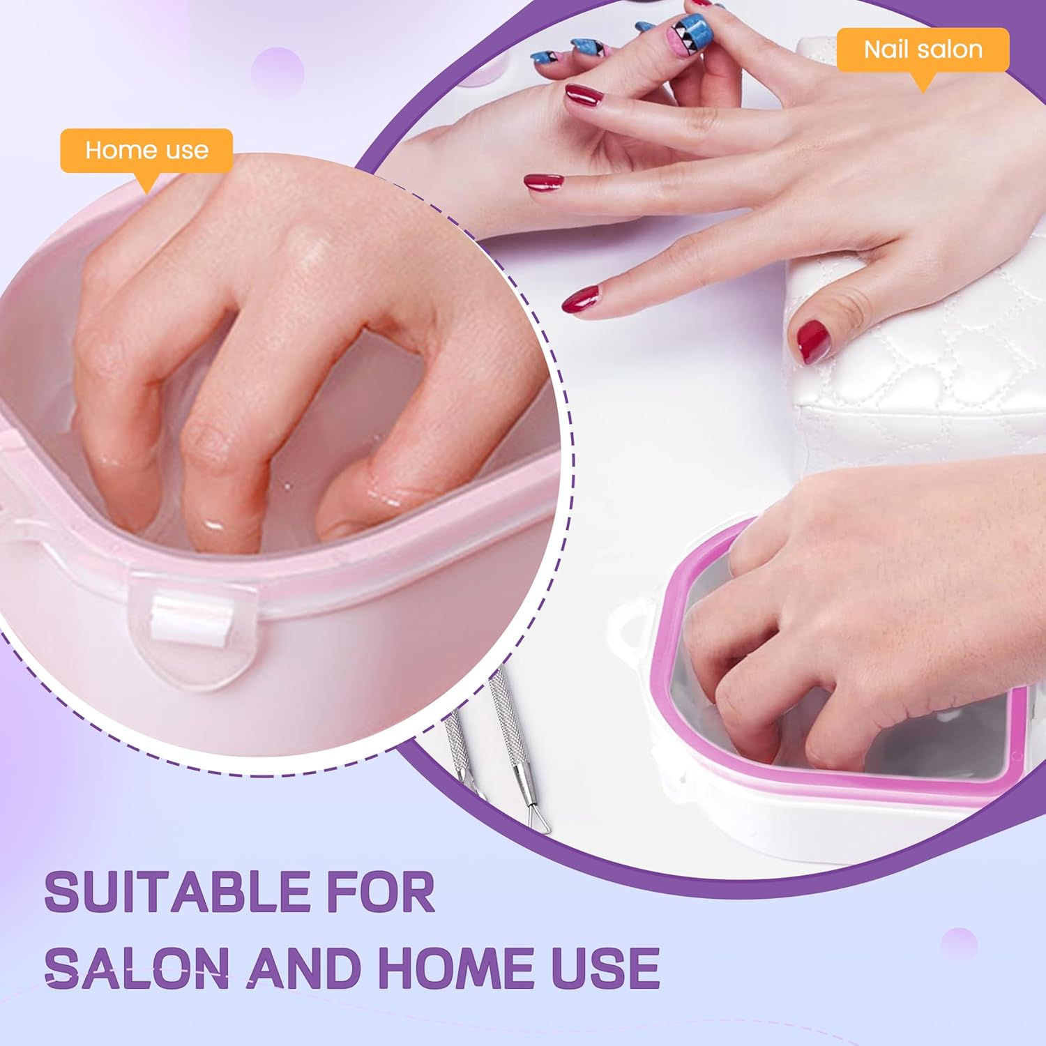 Nail Soaking Bowl (Nail Soaking Bowl 2PCS & Cuticle Pusher Set) image number 4