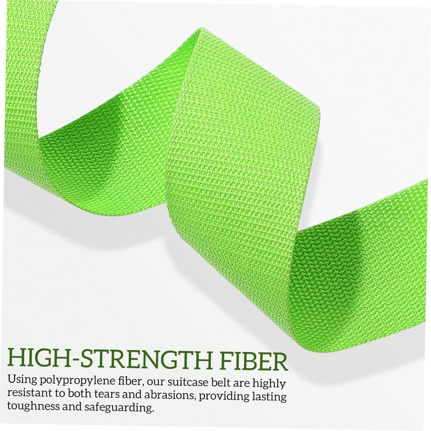 NUOBESTY 4Pcs Fluorescent Green Luggage Straps for Suitcase Polypropylene Buckle Belts Adjustable Travel Packing Secure Reinforcement Bands for Easy Identification and Opening Protection image number 1