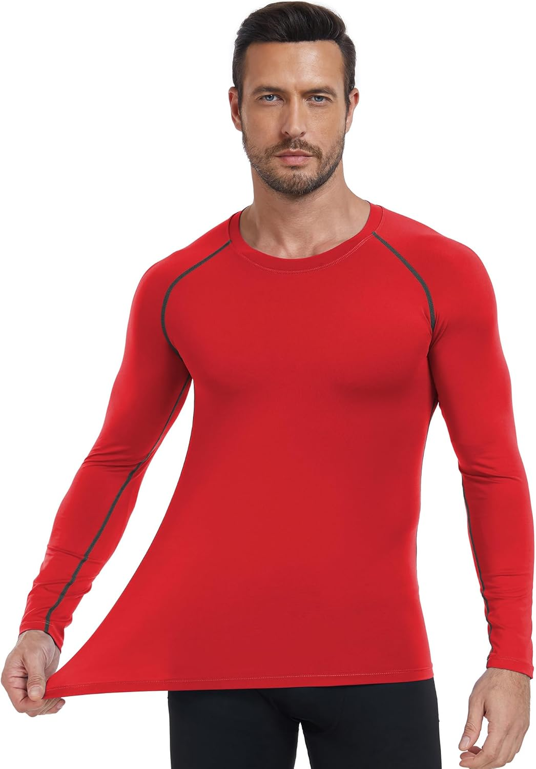 LOMGXIU Men'S Workout Shirts Sports Running Long Sleeve Shirts image number 2