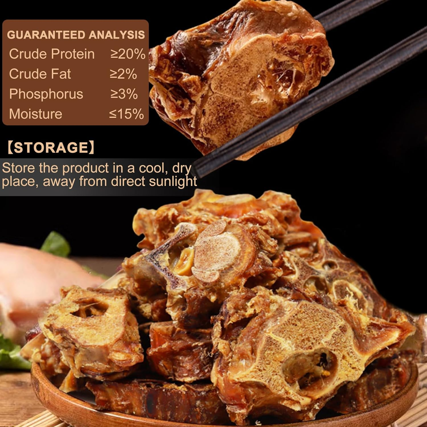 Dawvohk Dog Snacks Beef Flavor, Beef Neck Bones High Protein for Training & Treats Long-Lasting, Tough, Gluten Free, Filler Free, Great Natural Healthy Jerky for Large & Small Doggy,100G/Can (1Can) image number 4