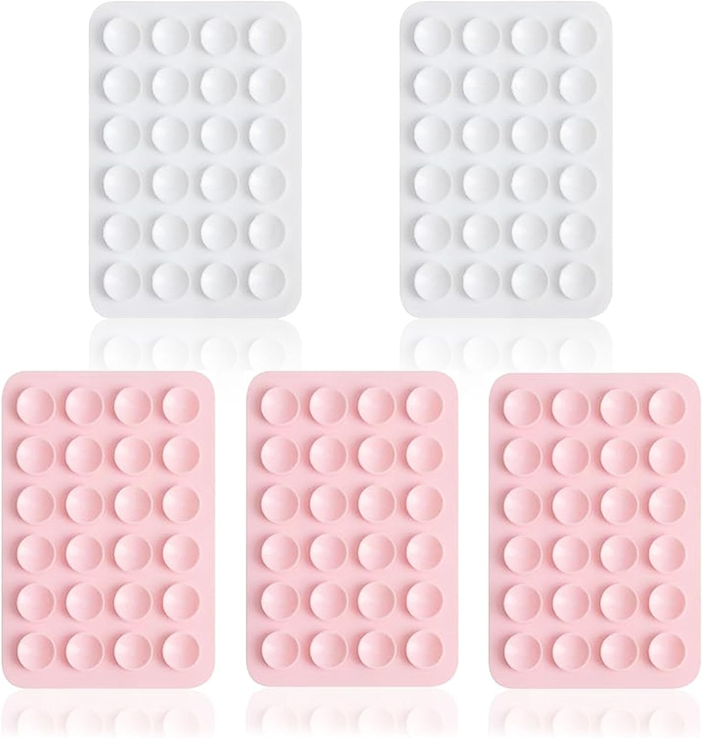 Zakora 6 PCS Phone Suction Pad,Sticky Phone Case for Wall,Suction Phone Holder,Sticky Phone Holder,Phone Case Suction Pad (White Pink Black)