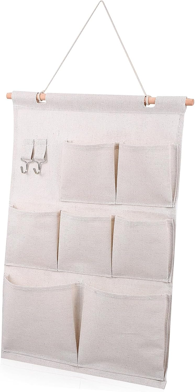 COMPUKAS Multi-Pocket Hanging Wall Organizer Bag Large Capacity Storage for Bedroom Door Wall Space-Saving Hanging Closet Organizer for Home Office Dorm Easy Installation for Items Sorting image number 6