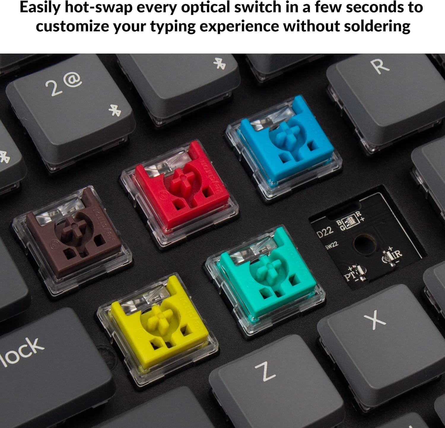 Keychron K5 SE Ultra-Slim Full Size 104 Keys Wireless Bluetooth/Wired USB Mechanical Keyboard with Hot-Swappable Low-Profile Optical Brown Switch, RGB Backlight Computer Keyboard for Mac and Windows