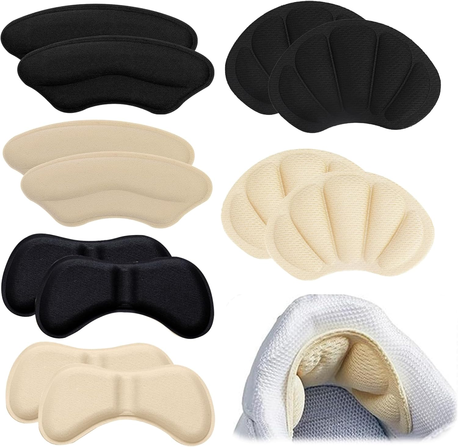 Essencenest Heel Cushion Pads, Leather Grips Inserts for Shoes Too Big, Adhesive Pads for Men/Women, Anti-Slip Heel Liners to Relieve Blisters & Pain in Loose Shoes (6 Pair) image number 5