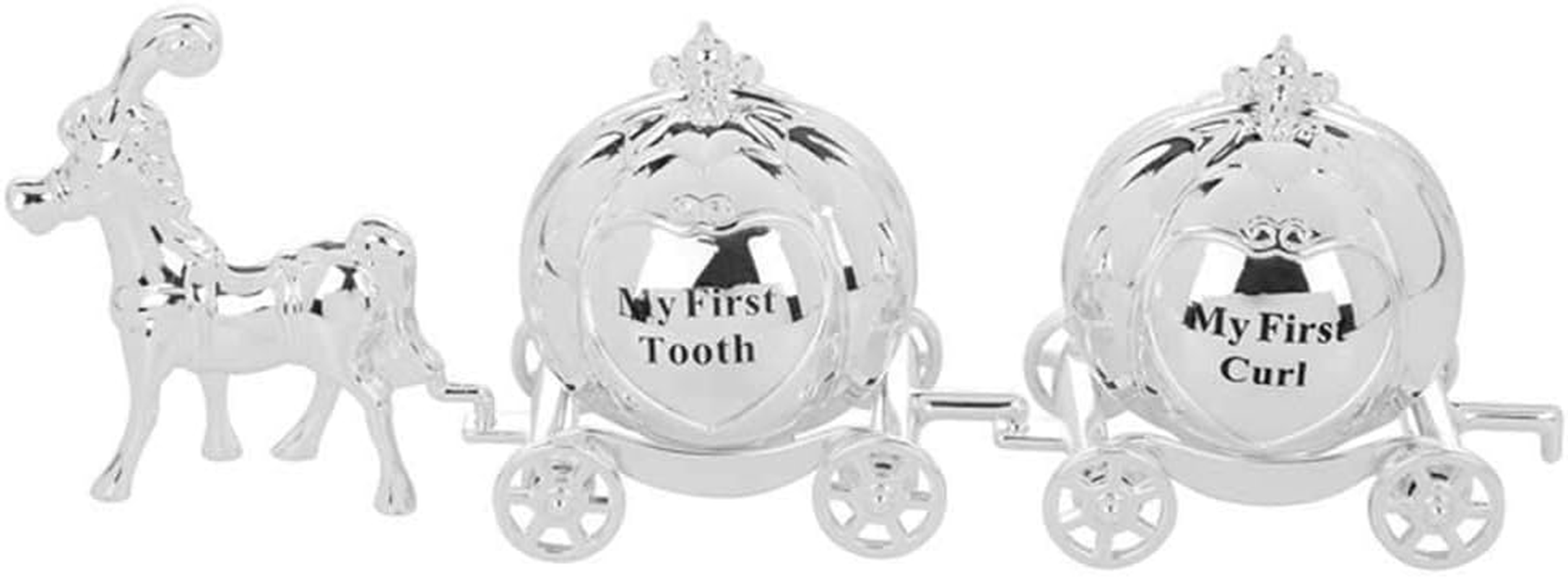 My First Tooth and Curl Cinderella Carriage Christening Gift image number 1