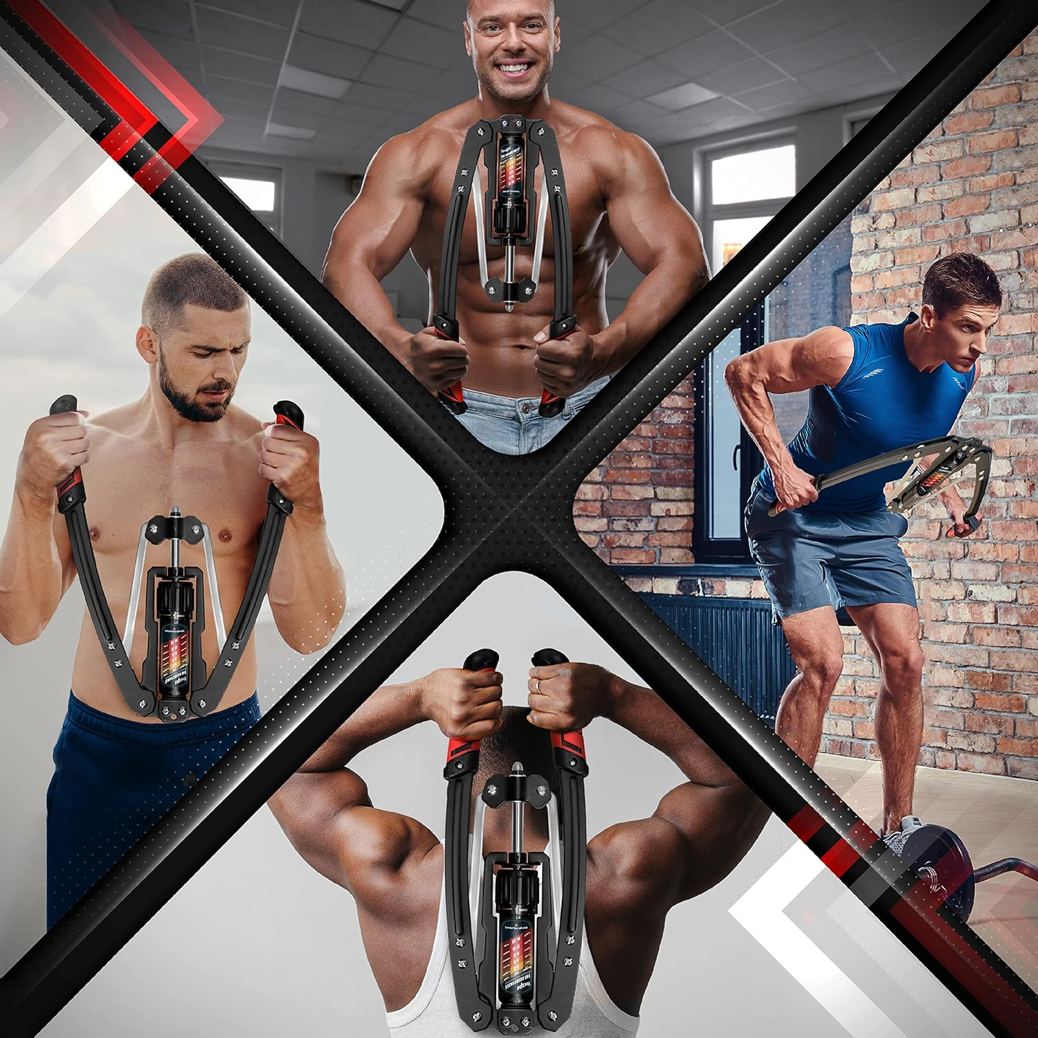 Yes4All Hydraulic Power Twister Bar 22-440 Lbs for Arm Exercise Equipment - Golden Ratio Triangle Structure, Adjustable Knot, Non-Slip PU Handles, Storage Lock image number 3