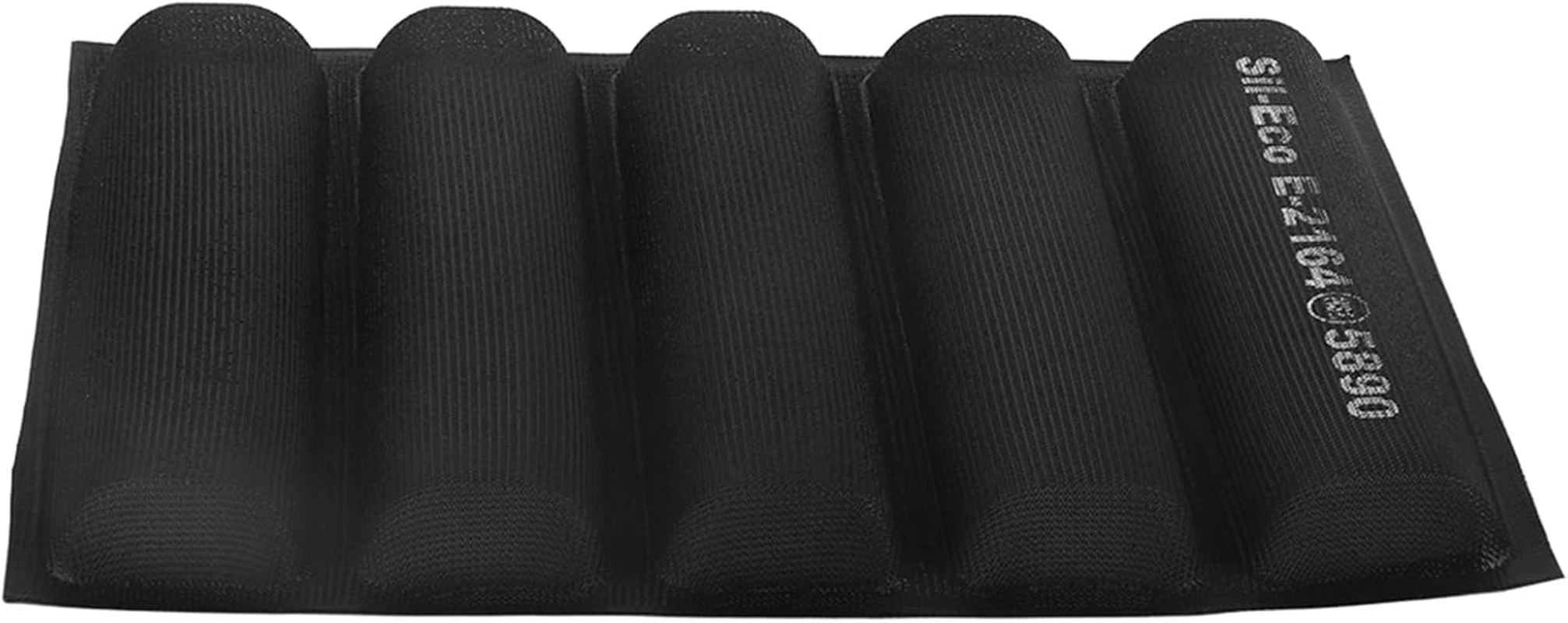 Silicone Perforated Bread Mold, French Baguette Bread Pan Food Mat 5 Individual Oblong Baking Bread Forms for Baking Sandwich Black image number 1