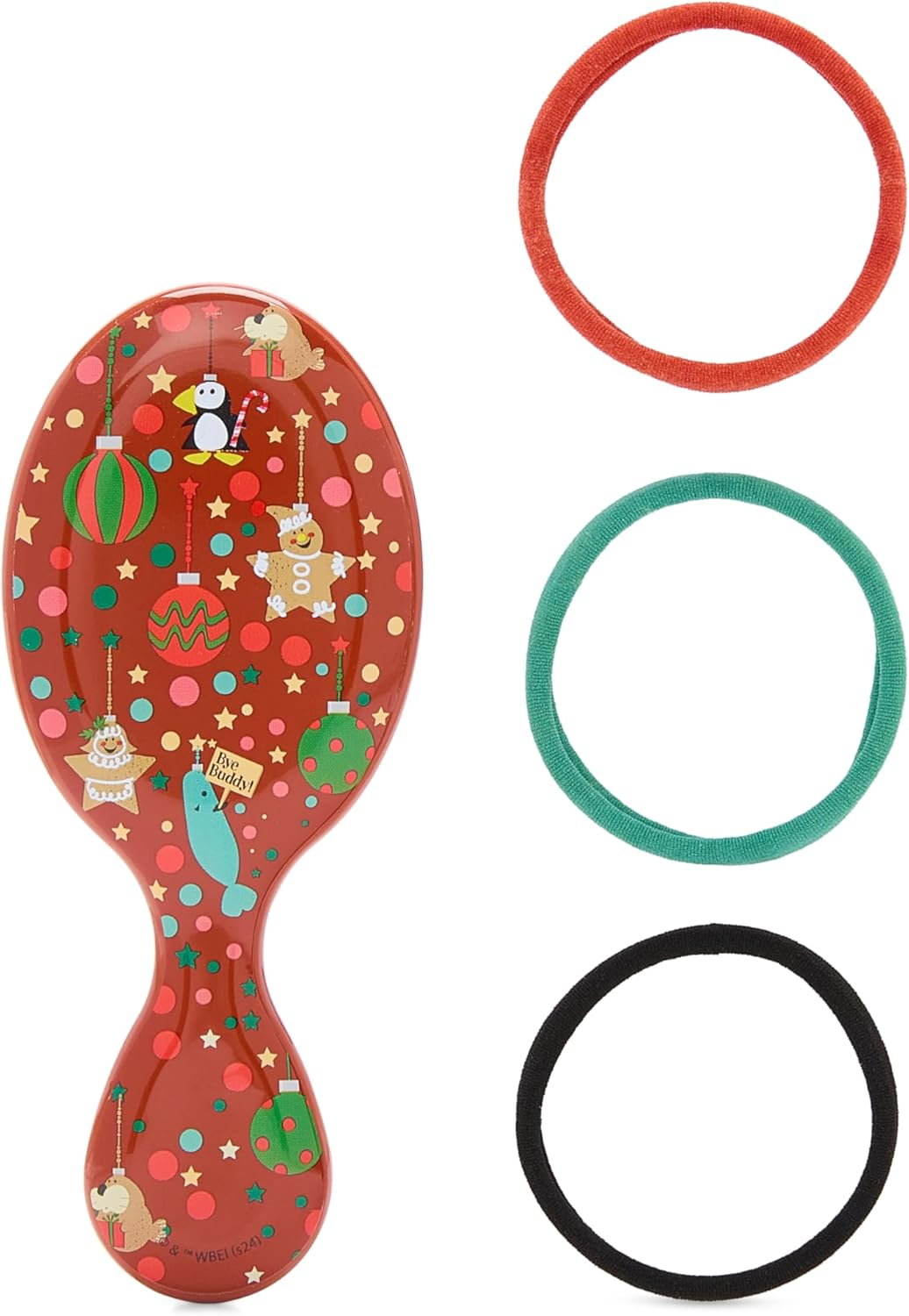 Wet Brush Mini Detangler Hair Brush Frost Kit, Ultra-Soft Intelliflex Bristles, Detangling Brush Glides through Tangles for All Hair Types (Wet Dry & Damaged), 1 Hairbrush & 3 Elastics