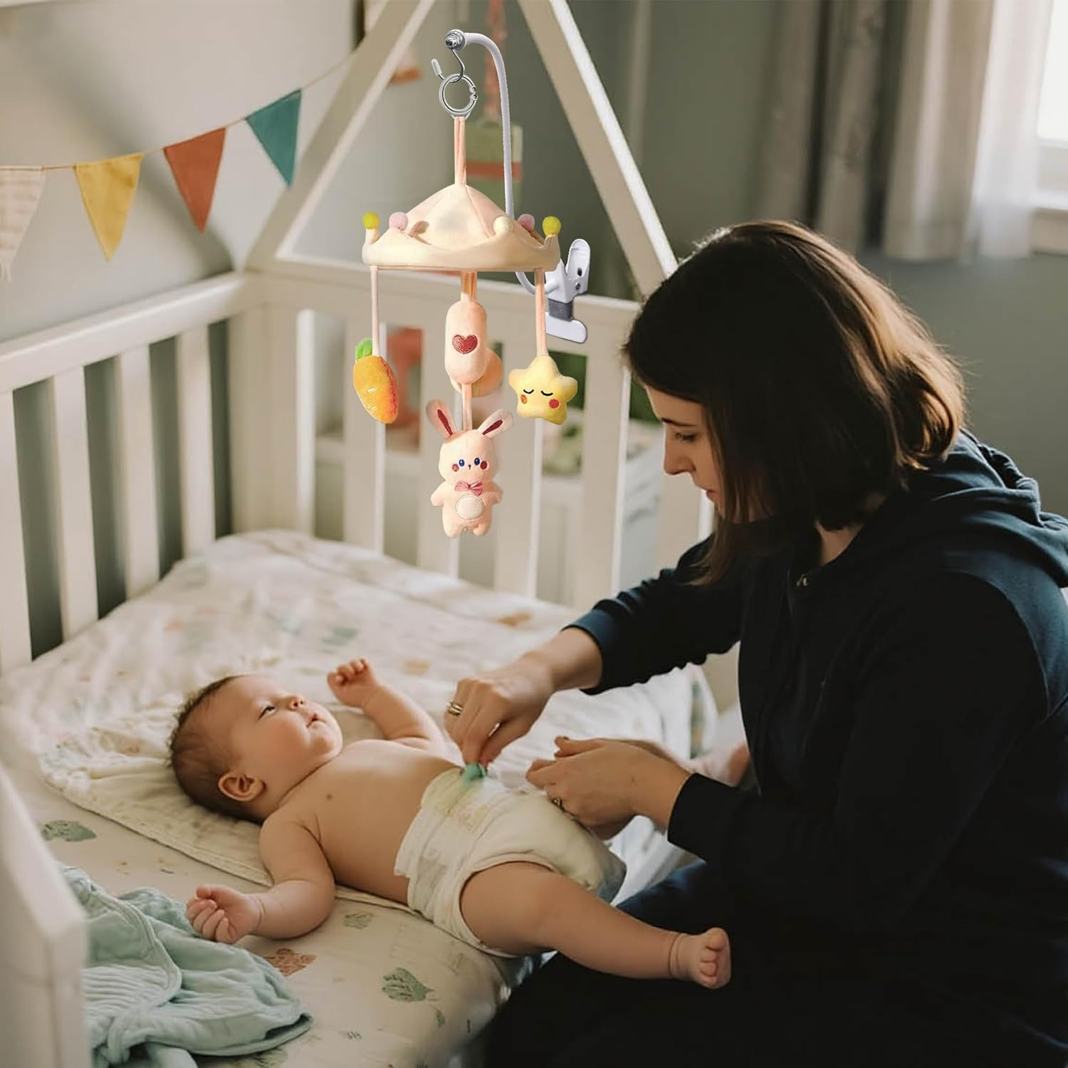 Mobile Holder for Baby Cot Changing Table, 68 Cm Flexible Clip Holder Nursery Decoration, Universal for Hanging Wind Chimes/Bed Bell/Baby Toys, Baby Monitor & Mobile Phone Holder Accessories image number 6