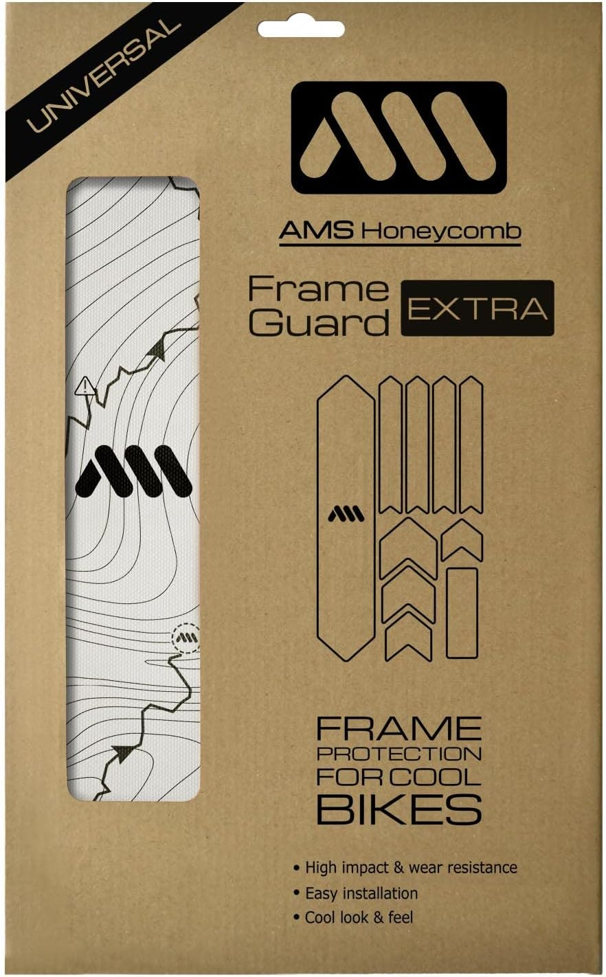All Mountain Style AMS High Impact Frame Guard Extra Semi-Transparent &ndash; Protects Your Bike from Scratches and Dings