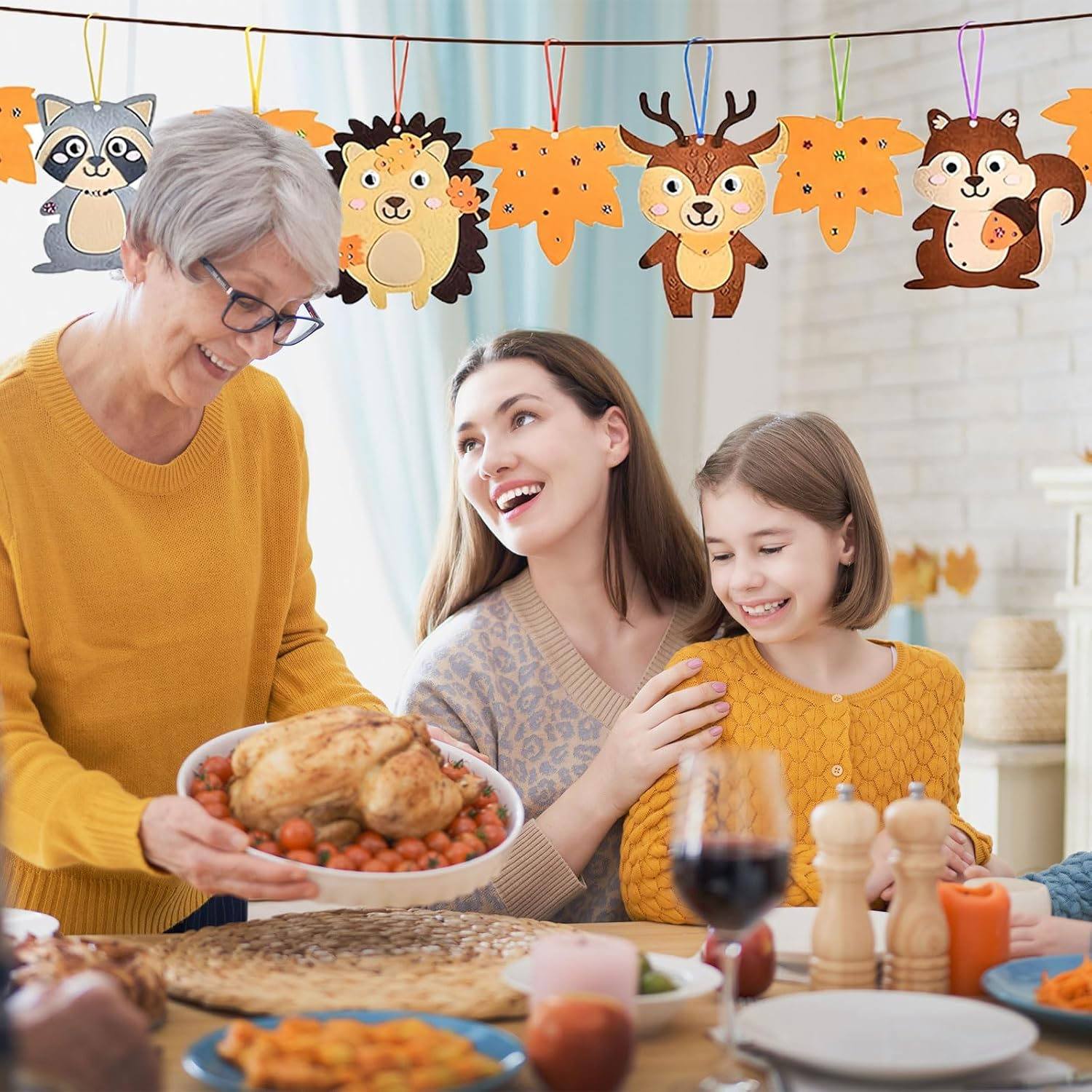 SSKHE 13 Animals Craft Set Autumn Creative Set DIY Autumn Gift Leaf with Owl, Hedgehog, Squirrel, Fox, Raccoon, Deer Creative Sets for Crafts Forest Animals Creative Craft Supplies for Boys Girls image number 4