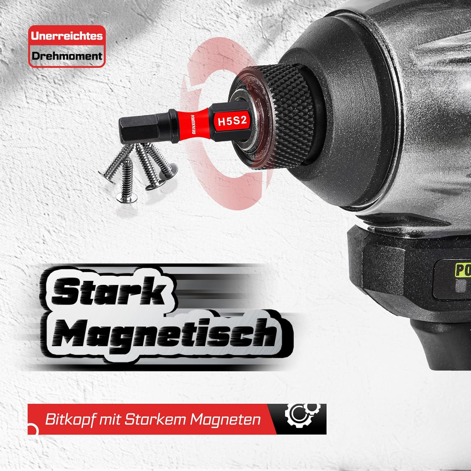 Geinxurn Impact Resistant Screwdriver Bit Set, Hexagonal Bit Set, 20 Pieces Hex (1.5-8 Mm) 25 Mm 50 Mm 1/4 Inch Hex Shank S2 Alloy Steel Screwdriver Bits with 1 Piece 60 Mm Magnetic Bit Holder image number 5